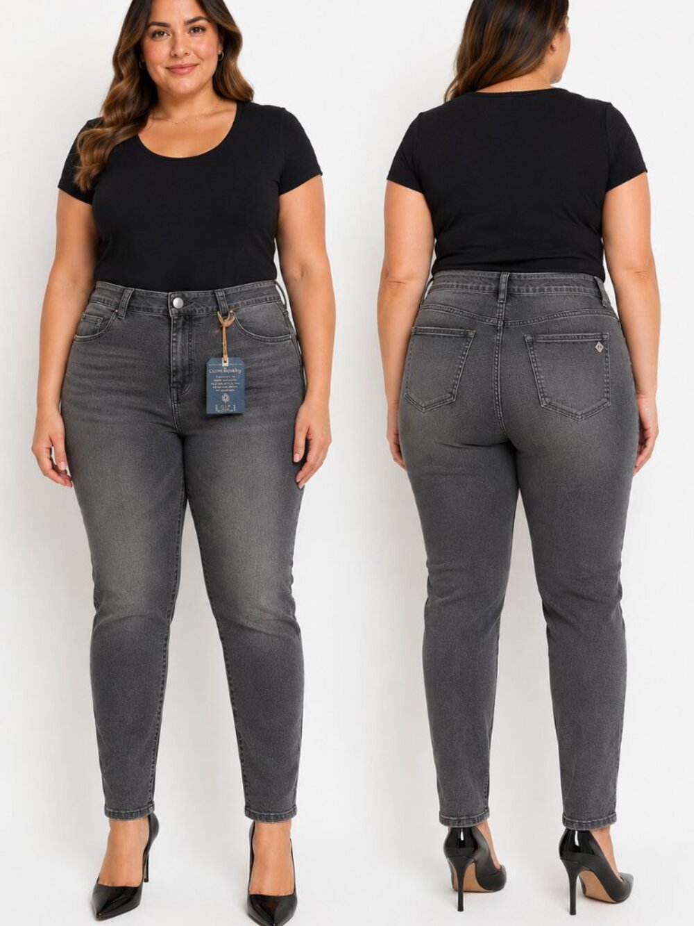 Democracy Absolution Booty Lift Jegging Grey Wash Skinny Jeans B1105MOZE Size 12